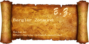 Bergler Zotmund névjegykártya